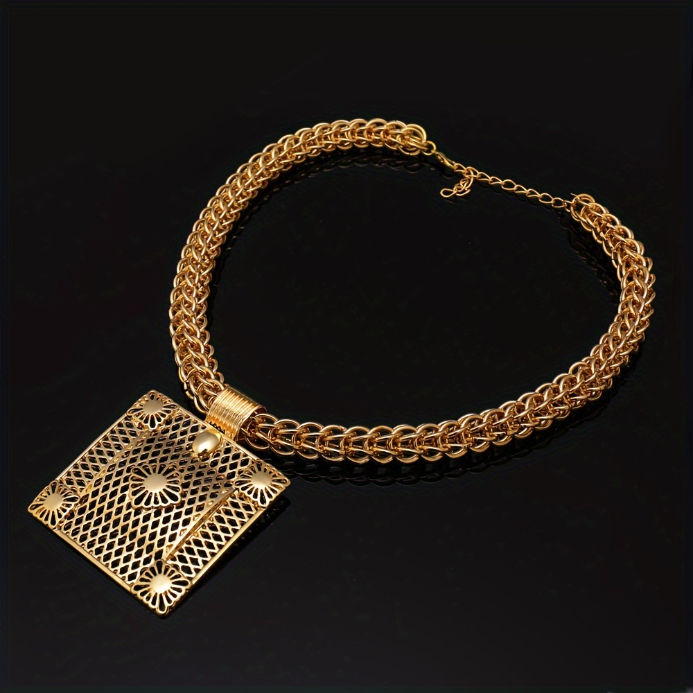 Rhinestone Embellished Alloy Exaggerated Jewelry Set